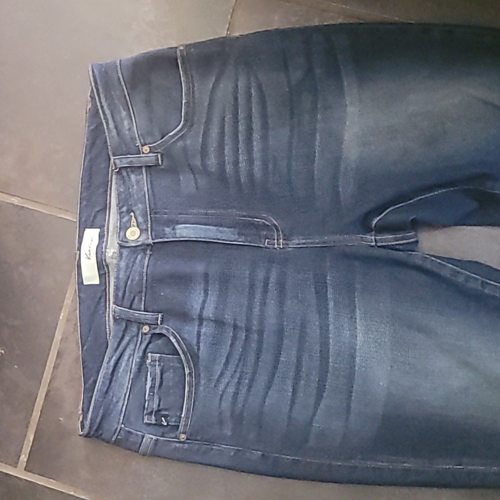 KanCan High Waisted Skinny Distressed Jeans Dark Wash Women’s Size XL - Picture 2 of 7
